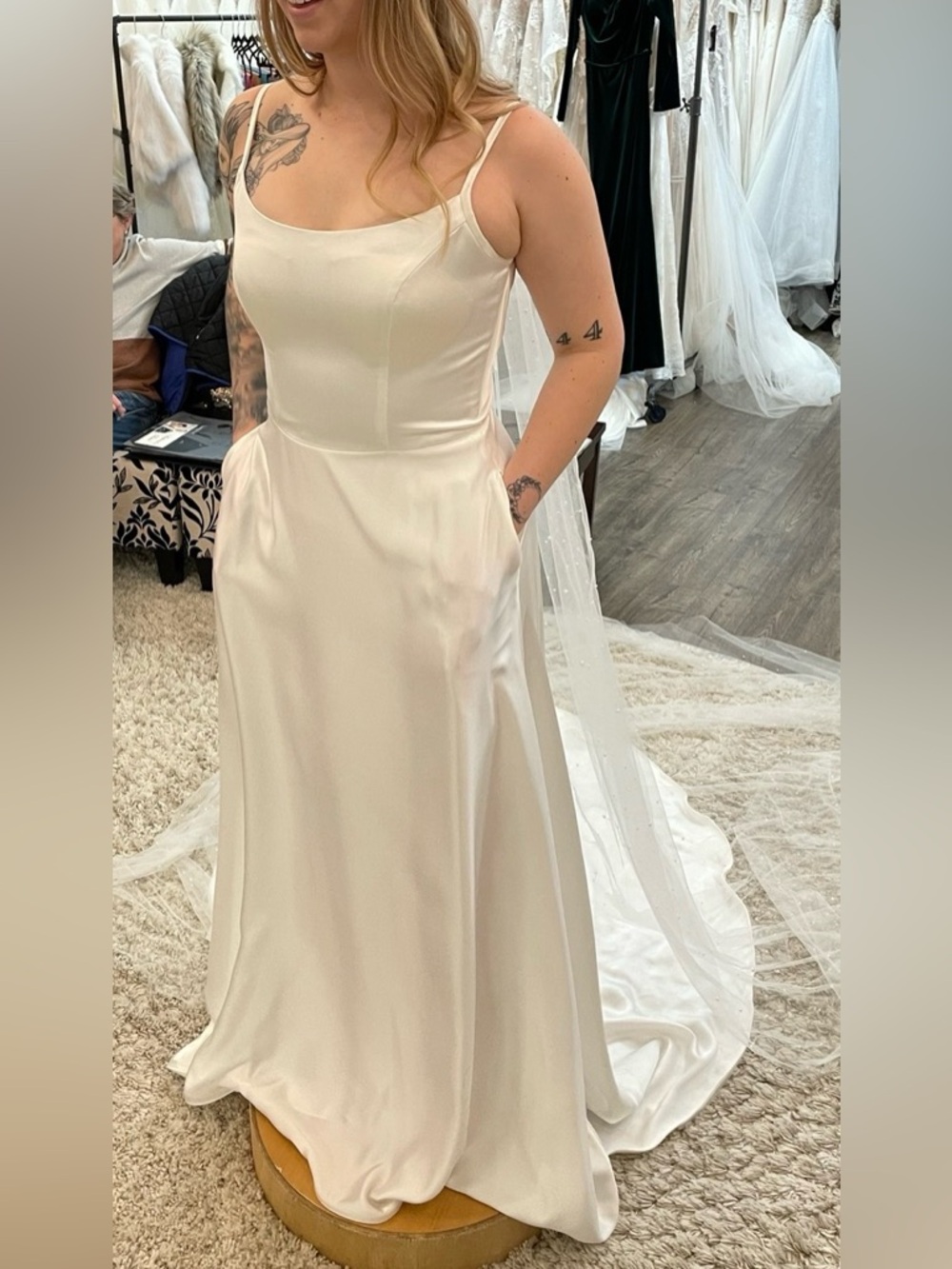 Elegant Satin A-Line Wedding Dress